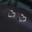 Fashion Silver Metal Multi-layer Love Earrings