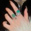 Fashion Ring-green-water Drops Metal Diamond Geometric Open Ring