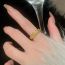 Fashion Ring-gold Metal Set Zirconium Twist Ring