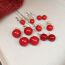 Fashion Ear Clip-red-16mm Geometric Pearl Earrings