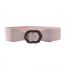 Fashion Black Wide Elasticated Belt With Engraved Buckle