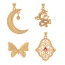 Fashion Golden 4 Copper Inlaid Zirconia Butterfly Pendant Accessory
