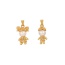 Fashion Golden 2 Copper Inlaid Zircon Pearl Girls Pendant Accessory