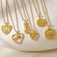 Fashion Golden 6 Titanium Steel Inlaid With Zirconium Heart Letter Mom Pendant Necklace