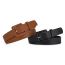 Fashion Camel Square Pin Buckle Pebbled Wide Belt