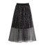 Fashion Black Polyester Fine Glitter Mesh Skirt