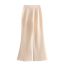 Fashion Beige Polyester Textured Bootcut Trousers