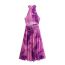 Fashion Purple Tie-dye Printed Halterneck Long Skirt