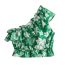 Fashion Green Polyester Printed Ruffled One-shoulder Top