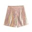Fashion Color Polyester Sequin Shorts