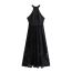 Fashion Black Mesh Halterneck Lace Gown