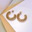 Fashion Gold Titanium Steel Spring C-shaped Earrings