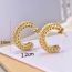 Fashion Gold Gold-plated Titanium Steel Hollow C-shaped Earrings