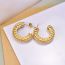Fashion Gold Gold-plated Titanium Steel Hollow C-shaped Earrings
