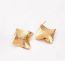 Fashion Gold Titanium Steel Pattern Curved Earrings