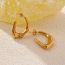Fashion Gold Titanium Steel Irregular Hook Earrings