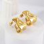 Fashion Gold Titanium Steel Smooth Special-shaped Earrings