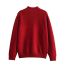 Fashion Red Button Cheongsam Collar Knitted Pullover Sweater
