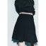 Fashion Black Pleated Knitted Skirt