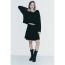 Fashion Black Pleated Knitted Skirt