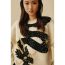 Fashion Beige Beaded Dragon Jacquard Knit Crew Neck Sweater