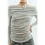 Fashion Grey Knitted Pleated One-shoulder Sweater