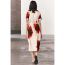 Fashion Red Polyester Printed Lapel Tie Long Skirt