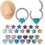 Fashion Heart-shaped Starry Sky Golden Stone (minimum Order Of 2) Stainless Steel Piercing Nose Ring (minimum Order Of 2 Pieces)