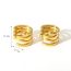 Fashion 3# Stainless Steel Gold-plated Multi-layer Geometric Ear Clips