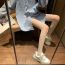 Fashion Jk Butterfly Socks-white Nylon Jacquard Lace Calf Socks