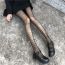 Fashion English Letters-black Silk Velvet Jacquard Stockings