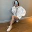 Fashion Thigh Lace-jacquard White Silk Corespun Jacquard Stockings