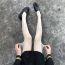 Fashion Polka Dot-jacquard Black Corespun Jacquard Stockings