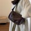 Fashion Coffee Color Pu Wide Shoulder Strap Large Capacity Crossbody Bag