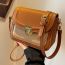 Fashion Light Brown Pu Lock Flap Crossbody Bag