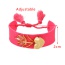 Fashion Rose Red Copper Love Rice Beads Fabric Braided Tassel Bracelet