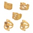 Fashion Golden 2 Copper Set Zirconia Geometric Ring