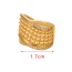 Fashion Golden 2 Copper Set Zirconia Geometric Ring
