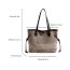 Fashion Brown Canvas Contrast Color Large Capacity Shoulder Bag