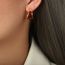 Fashion Red Glazed Earrings Copper Geometric Stud Earrings