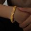 Fashion Gold X Texture Bracelet—20cm Titanium Steel Curved Watch Strap Mens Bracelet