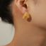 Fashion Gold Square Vertical Pattern Earrings Brushed Copper Square Stud Earrings