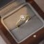 Fashion Yellow Gold Square Ring Copper Diamond Diamond Ring