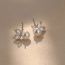 Fashion Butterfly Flower Pearl Earrings Copper Diamond Butterfly Pearl Stud Earrings