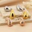 Fashion Rose Gold Stainless Steel Threaded Drop Earrings