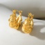 Fashion Gold Titanium Steel Geometric Earrings
