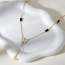Fashion Gold Titanium Steel Inlaid Zirconium Shell Butterfly Pendant Necklace