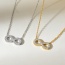 Fashion Silver Titanium Steel Inlaid Zirconium Number 8 Pendant Necklace