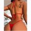 Fashion Red Lace-up Hollow Love Underwear Set