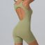 Fashion Green Backless Sleeveless Yoga Jumpsuit